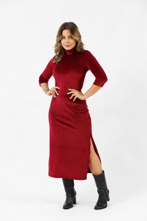 vestido veludo cherry red barato mana banana 1