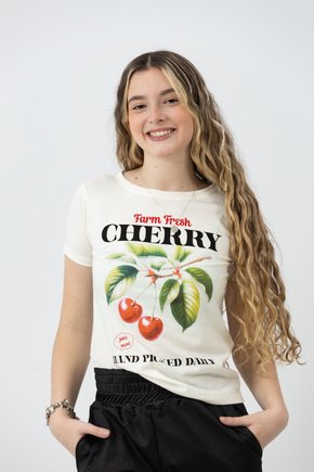 tshirt cereja frutas camiseta algodao mana banana