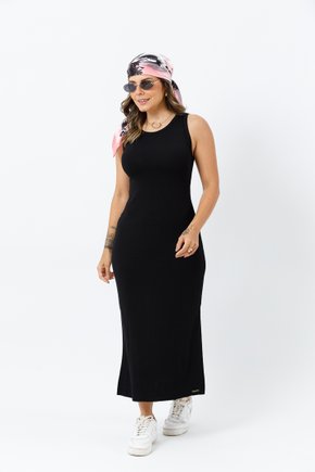 vestido fenda fluido malha midi liso basico barato mana banana 032
