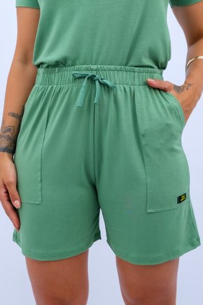 shorts liso pistache elastico basico malha mana banana 1